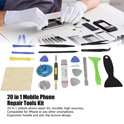 Elektronik Ekran Açılış Gözetlemek Aracı, Plastik + Paslanmaz Çelik Malzeme 20 in 1 Cep Telefonu Tamir Araçları Kiti için Ücretsiz