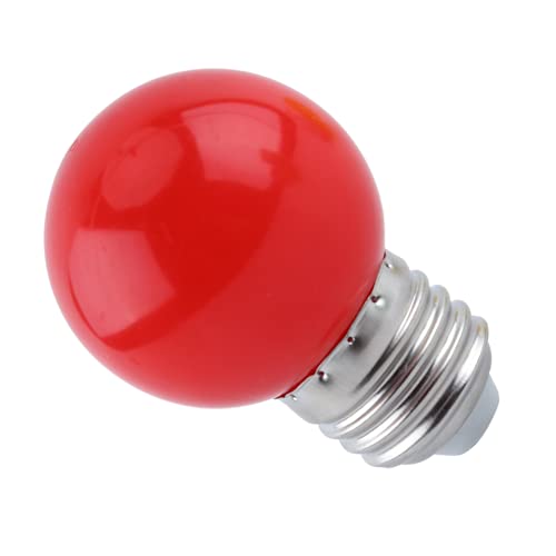 Omabeta Renkli Ampul, 2 W E27 LED Ampul Şeffaflık Küre Lamba Parlak Yuvarlak Ampul Ev Bar Dükkanı Aydınlatma için (kırmızı)