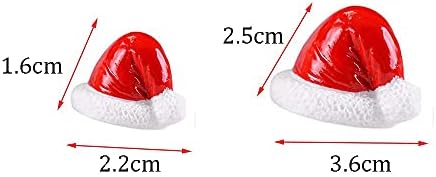 5 adet / takım Reçine Küçük Heykelcik Sevimli El Sanatları Mini Noel Süs Peri Bahçe Dekor Noel Baba Şapka Minyatürleri (2.21.6