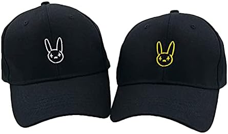 SHANYU 2 Paket Siyah Tavşan Beyzbol şapkaları İşlemeli Tavşan Ayarlanabilir Beyzbol baba şapkaları