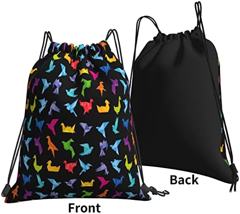 İpli sırt çantası Origami kuş sanat Japonya zanaat dize çanta Sackpack spor salonu alışveriş spor Yoga için