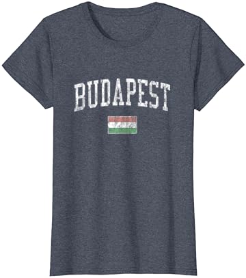 Budapeşte Macaristan T-Shirt Vintage Spor Tasarım Bayrak Tee