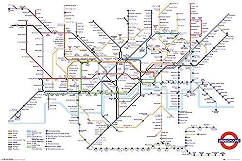 Lamine Ulaşım İçin Londra Yeraltı Harita Poster Baskı 24x36