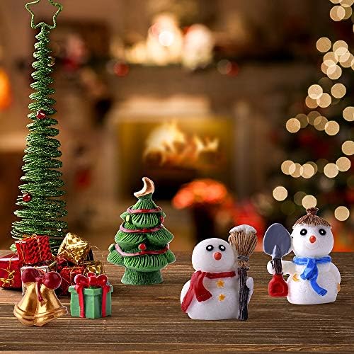 Heves Noel minyatür süsler kiti karlı kış peri Bahçe Dollhouse dekorasyon için