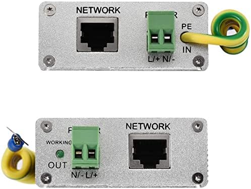 10/100 Base-T Gigabit 12V Modem için KFıdFran Ethernet Dalgalanma Koruyucusu Şimşek Yıldırımdan Korunma Siyah 100x66x29mm (Ethernet-Überspannungsschutz