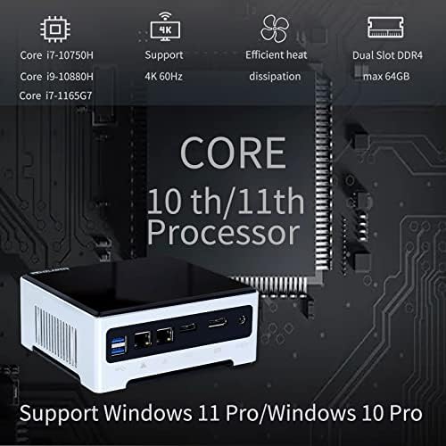 WEIDIAN Windows 11 Pro Masaüstü Bilgisayar, Mini Pc Core i9 10880 H 2.3 GHz (4.985 GHz'e kadar) 64G DDR4 RAM 1 TB SSD, endüstriyel