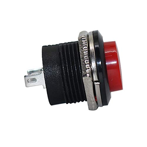 Mini Anlık Düğme Anahtarı, 12 ADET Kırmızı Anlık Düğme Su Geçirmez Anahtarı, 3A-6A/125 V-250 V Iki-pin R13-507 (kırmızı)