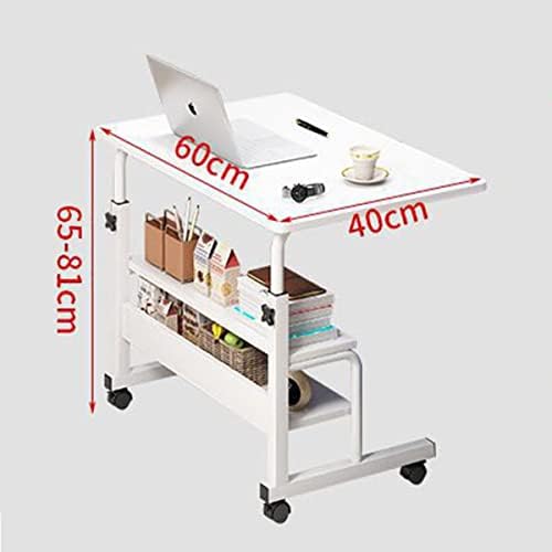 QYOURDA laptop standı Ayarlanabilir 60 40 cm Bilgisayar Ayakta Masası W / Tekerlekler Taşınabilir Yan Masa Yatak Kanepe Hastane
