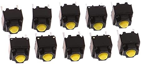 DANFENG 10 adet Sessiz Düğmesi 667.3 mm Sessiz Anahtarı Kablosuz Fare Kablolu Fare Düğmesi Mikro Anahtarı Sarı basmalı düğme