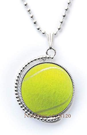 Yıjıanxhzao Tenis Topu Spor Oyuncu Fan Charm Kolye Kolye, Tenis Topu Takı Tenis Öğretmenler Hediye Tenis Fan Hediyeler Tenis