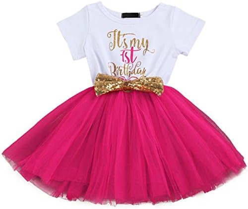 Bebek Kız 1st / 2nd Doğum Günü Pastası Smash Kıyafetler Bir Yıl Partisi Prenses Parlak Pullu Bow Tutu Etek Bandı Giysi Set