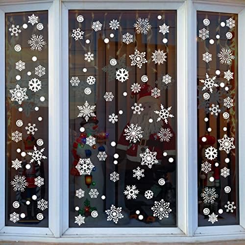 8 Yaprak 221 ADET Kar Tanesi Noel Pencere Sarılmak Çıkartmalar Beyaz PVC Noel Pencere Çıkartmaları Ev Buzdolabı vitrin Yatak