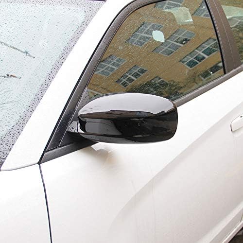 Crosselec Parlak siyah Yan Kapı Ayna Kapağı Kalıp Trim İçin Dodge şarj cihazı 2011-2021 (Parlak siyah)