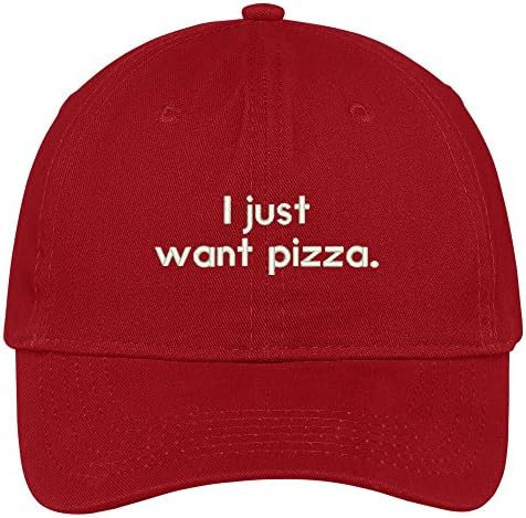 Moda Giyim Mağazası Sadece Pizza İşlemeli Yumuşak Pamuklu Ayarlanabilir Şapka Baba Şapkası İstiyorum
