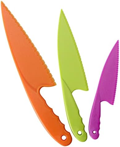 NC Plastik meyve Bıçağı Kek Tutucu Bıçak Peynir Tatlı Bıçağı Ekmek Bıçağı Turuncu, Yeşil ve Gül Karışık Saç