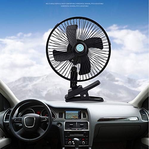 Klip Araba Hava Soğutma Fanı, 12 V 8 inç 180° Rotasyon Sessiz Araçlar Oto Elektrikli Soğutma Fanı 2 Hız Dönebilen Yaz Hava Sirkülatör