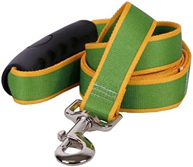 Sarı Köpek Tasarım Sterling Stripes Kelly Yeşil Goldenrod Köpek Tasma Kavrama Kolu ile