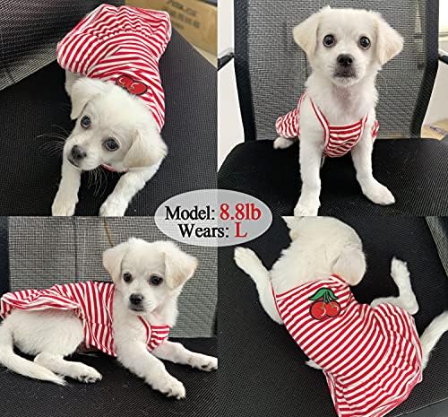 Köpek Gömlek Çizgili Etek Pet Elbise Giyim, Köpek T-Shirt Yumuşak Kostümleri, köpek Giyim Baskı Yelek Kıyafetler için Küçük Orta