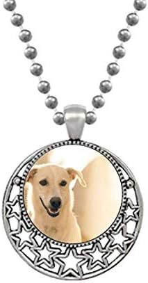 Güzellik hediye gülümseme beyaz köpek evde beslenen hayvan resim kolye kolye Retro ay yıldız takı