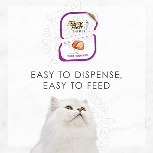 Purina Fancy Feast Gurme Pate Islak Kedi Maması, Petites İhale Hindi Antre - (12) 2.8 oz. Küvetler