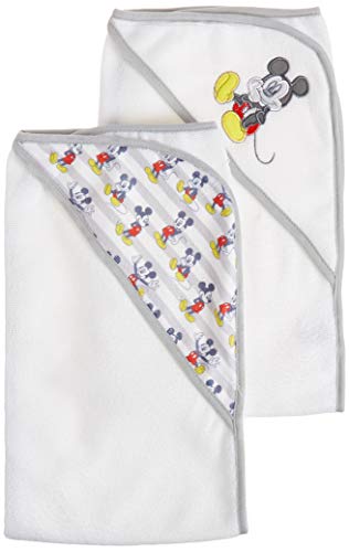Cudlie Disney Mickey Mouse Bebek Erkek 2 Paket başlık kartında kapüşonlu havlu haddelenmiş