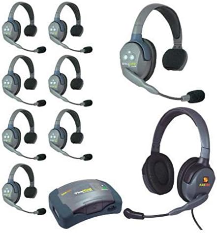 Eartec HUB9SMXD Ultralite ve HUB 9 Kişi Kulaklık Sistemi ile 8 ULSR, 1 Max 4G Çift