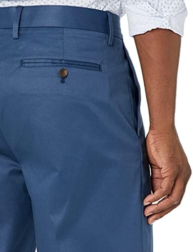 Düğmeli erkek Rahat Fit Düz Ön Olmayan Demir Elbise Chino Pantolon