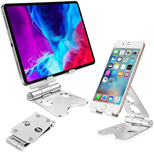 JAHOLAN Cep Telefonu Standı, Tablet Standı, Tamamen Katlanabilir, Ayarlanabilir Masaüstü Telefon Tutucu Cradle Dock iPhone ile