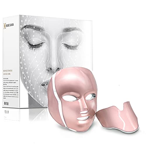 HİME SAMA LED Yüz Maskesi-Yüz ve Boyun Cildi için Pro 7 LED Cilt Bakım Maskesi Yüz Bakımı ve Yaşlanma Karşıtı Sıkılaştırıcı Cilt