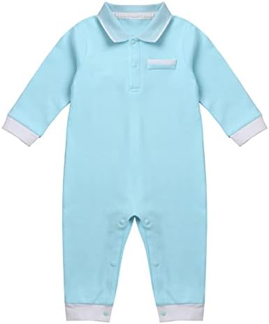 ıiniim Yenidoğan Bebek Kız Erkek Pijama Sleepsuit Düz Renk Uzun Kollu Romper ile Cep Bahar Gündelik giyim