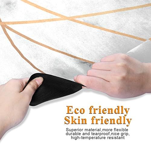 ZOEO Beyaz Mermer Altın Geometrik Çizgiler Yoga Mat Kaymaz Kalın Çocuklar Çevre Dostu Kauçuk Egzersiz Katlanabilir Yoga Mat Kadın