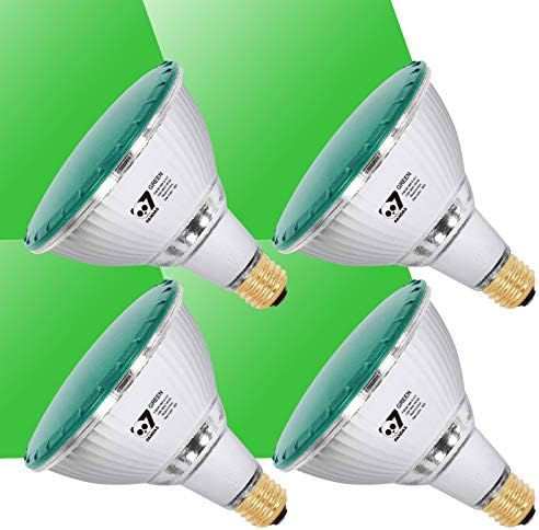 7Pandas Yeşil LED Par38 Taşkın Ampuller, Gerçek Renkli Tam Cam Açık Su Geçirmez LED Işıklar, E26 Tabanı (90W Halojen Eşdeğeri)