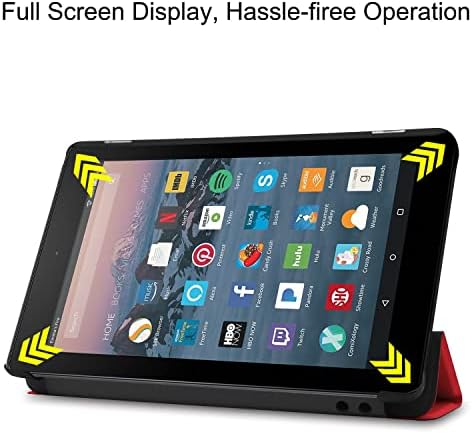 Tablet Çanta Kılıf için Yangın 7 2019/2017 İnce Tri-Fold Standı Akıllı Kılıf, Çoklu Görüş Açıları Standı Sert Kabuk Folio Kılıf